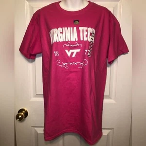 Virginia Tech Hokies Sz M Women’s Pink Fashion Tee T-Shirt Short Sleeve NEW NWT - Picture 1 of 2