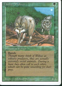 MAGIC THE GATHERING REVISED GREEN RARE TIMBER WOLVES ex - Picture 1 of 1