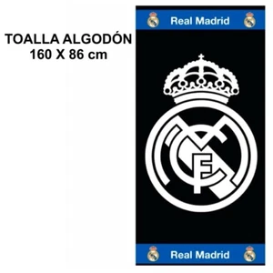 TOALLA REAL MADRID ALGODON CALIDAD PLAYA BAÑO DUCHA PISCINA LICENCIA CLUB FUTBOL - Imagen 1 de 4