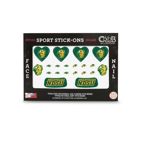 NDSU Bison Face and Nail Tattoos-Color Club College Sport Stick On's Cover