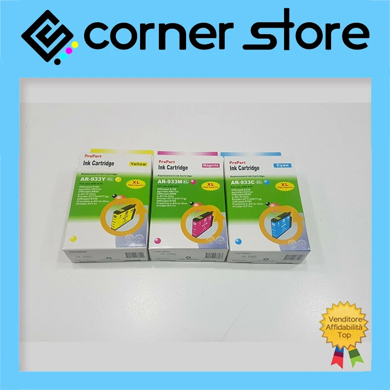 Kit 3 Cartucce Compatibili Hp 933XL colore - Officejet 6700-6600-6100-7610 - Immagine 1 di 1