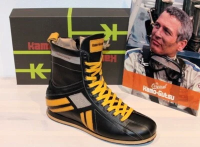 KAMO-GUTSU KAMO GUTSU Retro Leder-Sneaker Boots TIFA 106 Black Ambra - Made in Italy - Neu!