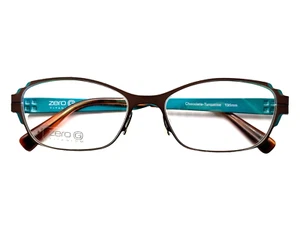 Zero G Eyeglasses Titanium Bethany Chocolate Turquoise 54-16-135 Made in Japan - Picture 1 of 1