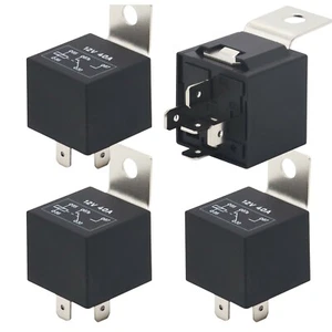 4  Pcs 12v 5 Pin SPDT 40 Amp Relay Socket Metal Tab Auto Car Audio Marine - Picture 1 of 7