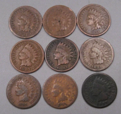 9 1880's Indian Head Pennies *Look at Dates*. #20 - Image 1 of 4
