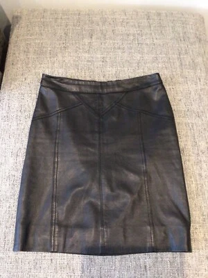 MARC BY MARC JACOBS WOMENS BLACK LEATHER SKIRT SIZE 8…. - Image 1 of 4