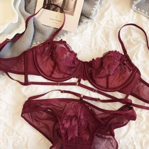 New Unlined Bra Set Plus Size Lingerie Panties Fashion Sheer Lace Bras Briefs DN - Picture 1 of 39