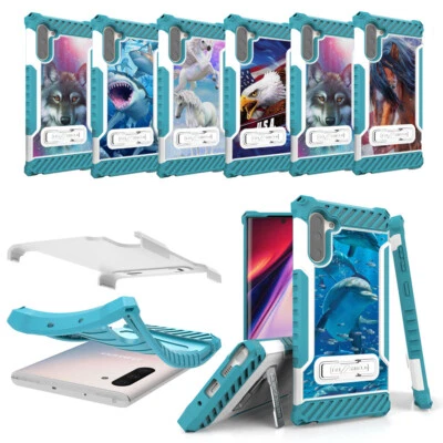 Funda híbrida a prueba de golpes cubierta de doble capa con soporte para Samsung Galaxy Note 10 Foto 1 de 4