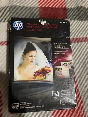 HP PREMIUM PLUS PHOTO PAPER 4X6"  Semi-GLOSS pack of 100 sheets NEW - Image 1 of 2