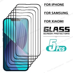 1-5PCS Screen Protector For iPhone Samsung Xiaomi Full Cover Tempered Glass Film - Picture 1 of 16