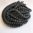 38X Pieces Strand Black Lava Bead 10mm Natural Volcanic Round Gemstone Beads