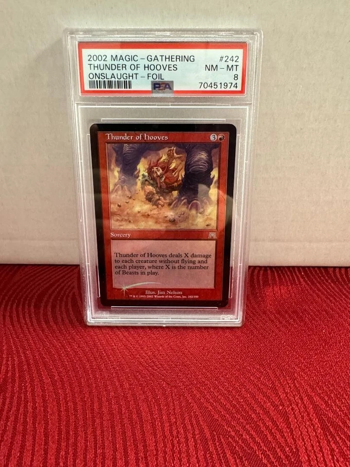 PSA 8 2002 MTG Onslaught Thunder of Hooves Foil - Image 1 of 1