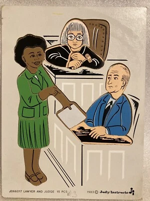 Judy Company Vintage Wooden Puzzle Lawyer and Judge J066017 15 pieces 1983 HTF - Image 1 of 3