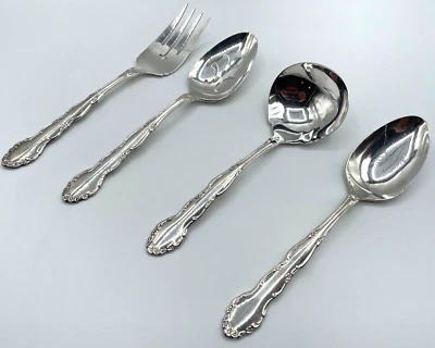 Juego de servidor FLIRTATION 1959 4 piezas Oneida 1881 Rogers cucharón, horquilla, cucharas Foto 1 de 4
