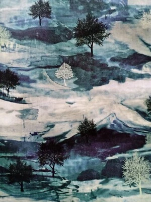 Remnant HAZY LANDSCAPE X-EC - trees - Liberty Tana Lawn cotton approx 67 x 16 cm - Image 1 of 4