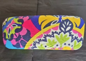 VERA BRADLEY Purple Floral Fabric Hard Clamshell Eye Glasses Sunglasses Case - Picture 1 of 4