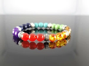 New! Chakra Crystal Bead Bracelet Natural Stone Healing Energy Meditation Yoga - Picture 1 of 21