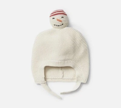 BABY GAP UNISEX BLANCO FRANCÉS VAINILLA LIGUERO MUÑECO DE NIEVE SOMBRERO 6-12 MESES Foto 1 de 4