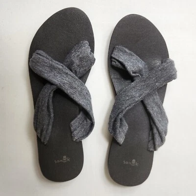 Sandalias Sanuk Yoga X-Hale Gris Negro Correa Cruzada Sin Cordones-Talla 9 Foto 1 de 4