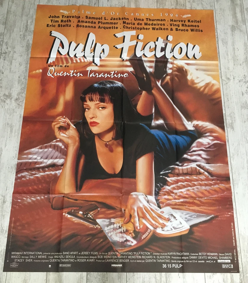 PULP FICTION Original riesiges französisches Filmplakat, 1994, neuwertig! Quentin Tarantino - Bild 1 von 1