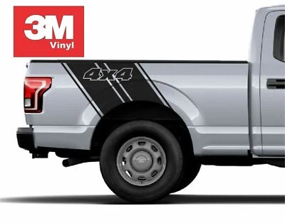 Truck Bed 4x4 3M Vinyl Ford F150 Triple Line Decal Graphic Sticker Stripe - Image 1 of 4
