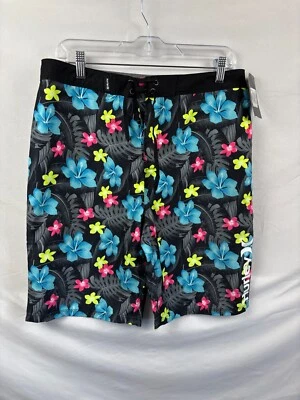 Hurley Youth Boys Black Floral Boardshorts Trunks Drawstring Size 20/30 NWT - Image 1 of 4