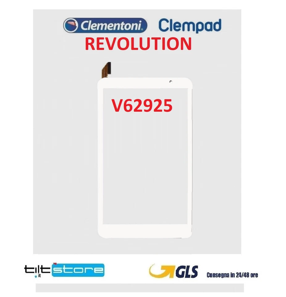 VETRO TOUCH SCREEN CLEMENTONI CLEMPAD REVOLUTION V62925 SCHERMO BIANCO CON BIADE - Immagine 1 di 1