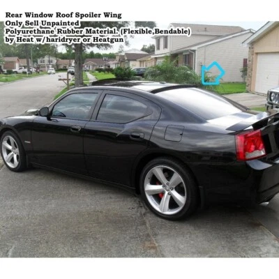 Alerón de techo de ventana trasera negro plano 284R para Dodge Charger 2006~2010 sedán Foto 1 de 4