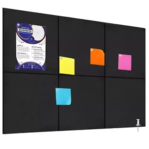 Bulletin Board 6 Pcs Large Cork Board for Wall 36" x 24" Felt Pin Board Tiles... - Picture 1 of 8
