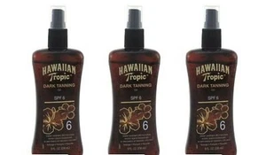 BL Hawaiian Spf#6 Tropic Dark Tanning Oil 8oz Pump - **THREE PACK** - Picture 1 of 1