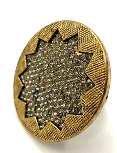 House of Harlow 1960 Medium Sunburst Gold Plated Ring w/ white crystals - Picture 1 of 4