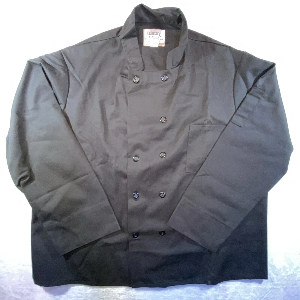 Culinary Classics Chef Jacket 2XL Coat Uniform Cook Long Sleeves Pockets NEW - Image 1 of 4