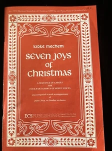 Seven Joys of Christmas SATB Piano Harp By Kirke Mechem Schirmer Music . 1966 - Picture 1 of 8