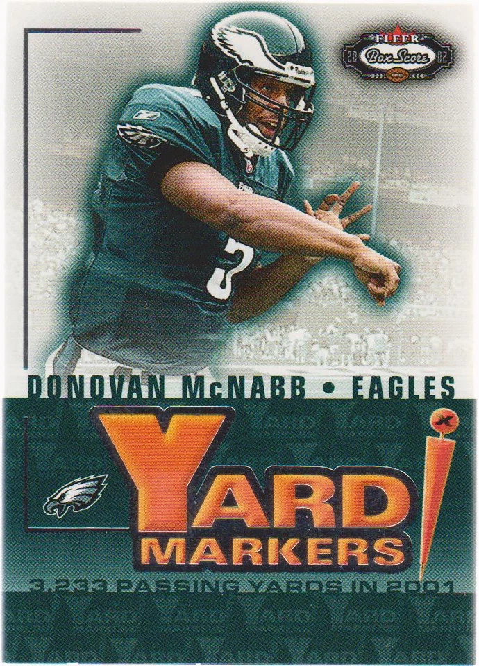 2002 FLEER BOX SCORE DONOVAN McNABB YARD MARKERS - Image 1 of 1