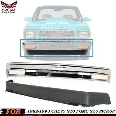 Front Bumper Chrome + Lower Valance For 1982-1993 Chevy S10 / GMC S15 Pickup Foto 1 de 4