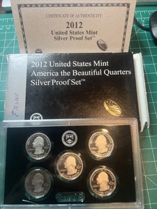 2012-S Silver US 5 Coin Set of State Quarters Proof Set OGP & COA - Picture 1 of 13
