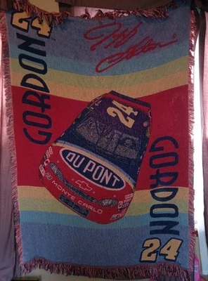 Manta Jeff Gordon #24 Dupont tapiz vintage NASCAR, hecha en EE. UU. Foto 1 de 4