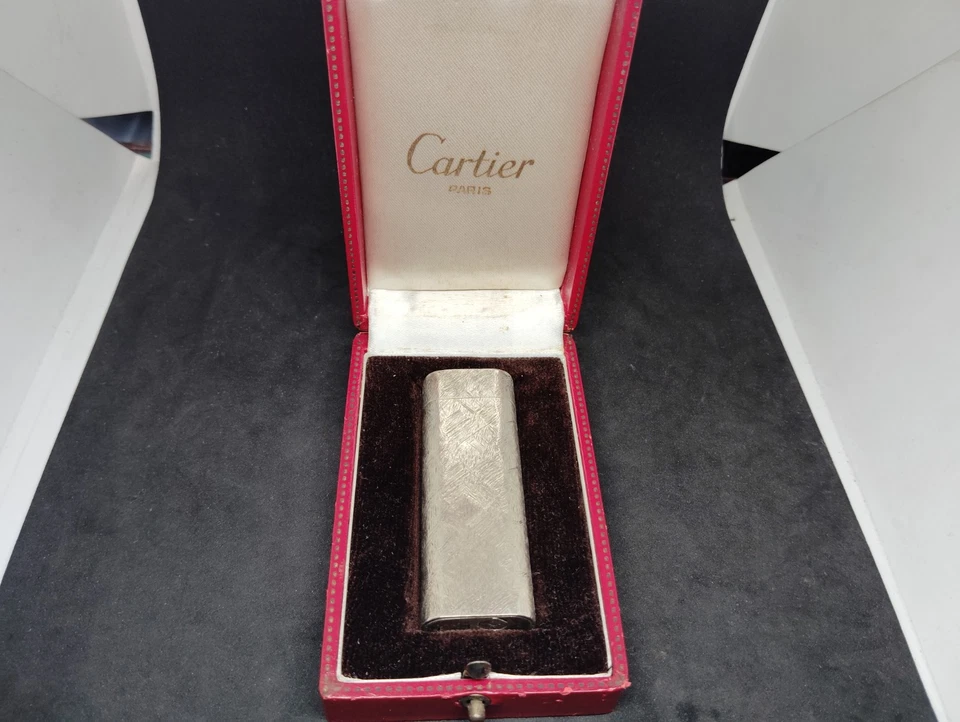 Vintage Cartier gas lighter silver oval with Box.Vol.3 - Image 1 of 4