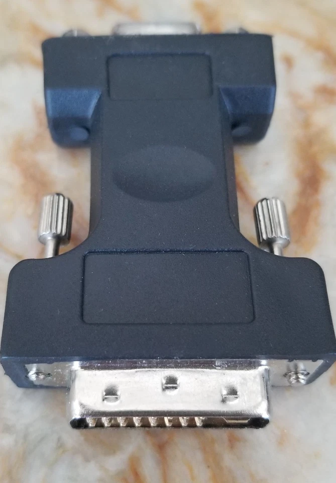 Black SVGA 15 Pin Female to DVI-I male Connector Adapter (DVI-D / A) Monitor PC - Image 1 of 3