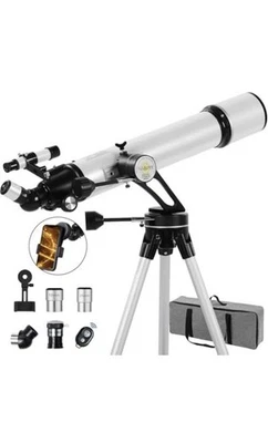 望远镜,90 毫米光圈 700 毫米 - Vertisteel AZ 安装底座,高度可调 — 第 1/3 张图片