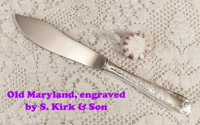 Antiguo Maryland, grabado ~ Master Butter Knife (6 7/8") ~ S. Kirk & Son Sterling Foto 1 de 3