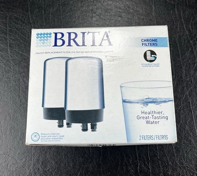 Brita Tap Water Faucet Filter Replacement Chrome Fits For FR-200 2 Filter Pack - Image 1 of 4