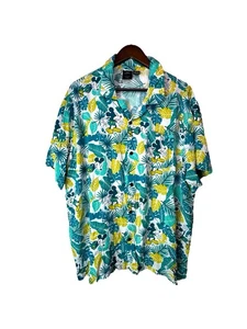 Camisa hawaiana abotonada Disney Mickey Mouse azul amarillo. XXL 2XL - Imagen 1 de 7