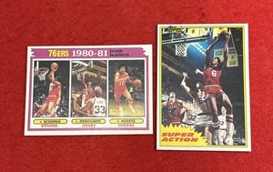1981-82 Topps Julius Erving #104 y #59 (Larry Bird en ambas cartas) - Imagen 1 de 13
