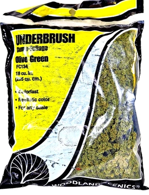 Woodland Scenics Underbrush Clump Foliage Olive Green FC 134 For Any Scale 295cm - Image 1 of 4