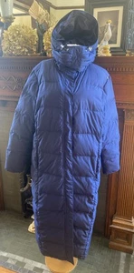 L.L. Bean Womens Sz XL Blue Ultrawarm Long Down Coat - Removable Hood - DownTek - Picture 1 of 18