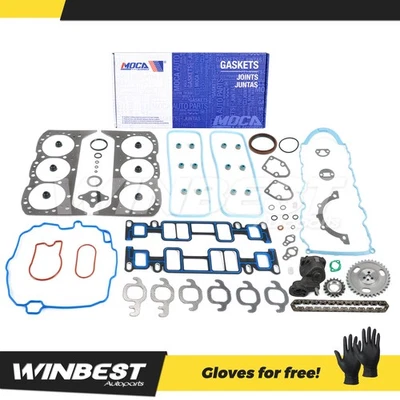 Kit de cadena de distribución de junta inferior de cabeza bomba de aceite apta para Chevrolet Astro GMC Jimmy 4,3 L Foto 1 de 4