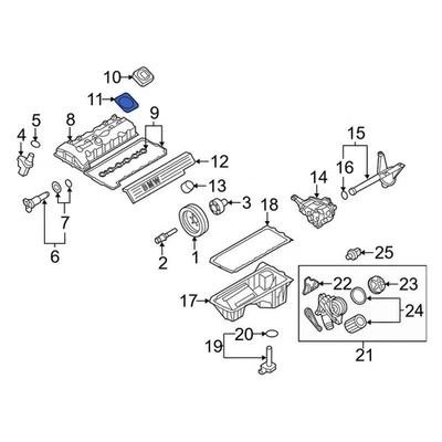 For BMW X5 2007-2010 BMW 11127565165 Engine Oil Filler Cap Gasket - Image 1 of 4