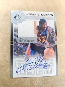 2003-04 SP Game Used #JR-AJ Jason Richardson Authentic Fabrics Autographs #/100  - Picture 1 of 12