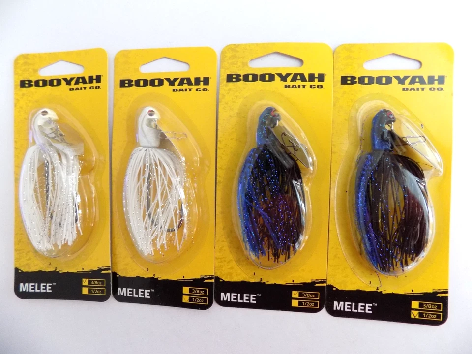 Booyah BYMLE3872 Melee White Silver 3/8oz Bladed Bass Fishing Jig Lure